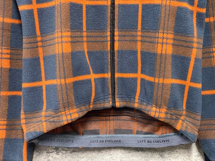 JY601 カフェドシクリステ CAFE DU CYCLISTE Solange Men 長袖 サイクルジャケット オレンジ グレー チェック L フリース