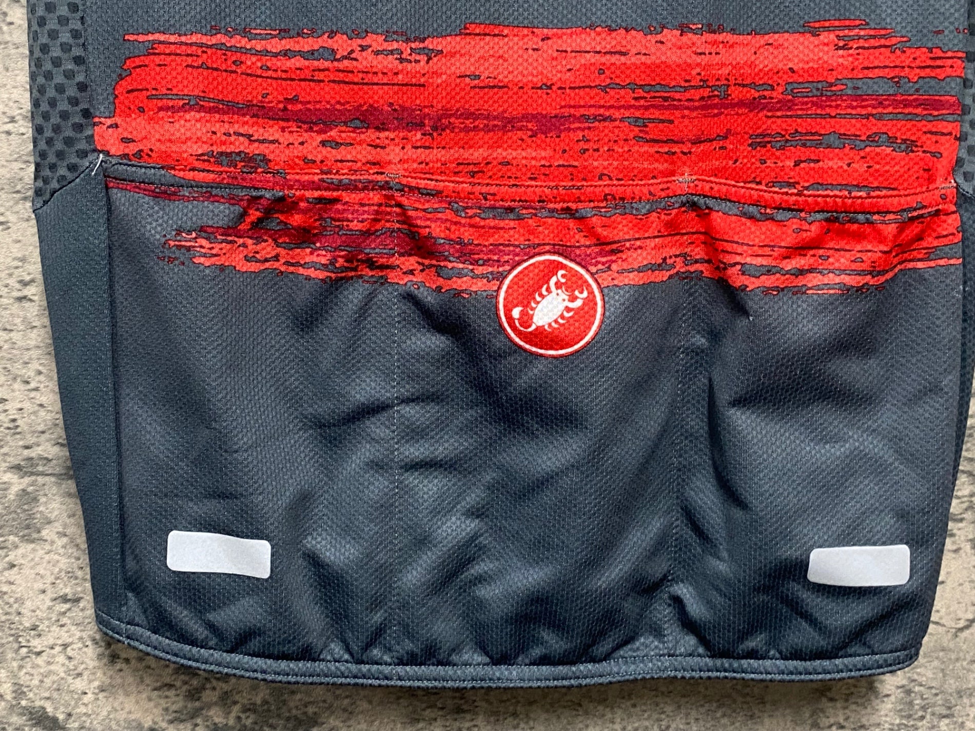 KB221 カステリ CASTELLI 半袖 サイクルジャージ グレー 赤 XL
