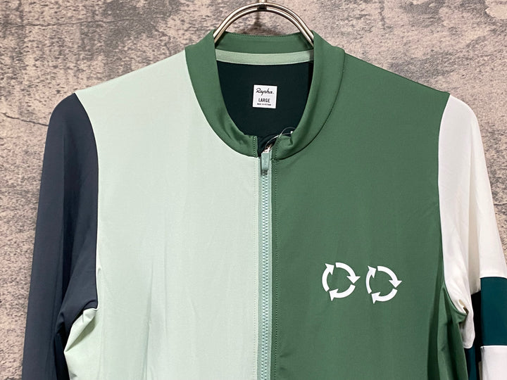 KC676 ラファ Rapha PRO TEAM LONG SLEEVE TRAINING JERSEY 長袖 サイクルジャージ 緑 薄緑 L