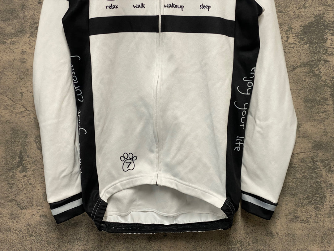 KC240 ジェッセージ GSG 長袖 サイクルジャージ 白 S 裏起毛