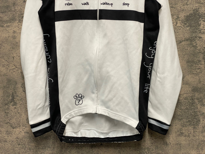 KC240 ジェッセージ GSG 長袖 サイクルジャージ 白 S 裏起毛