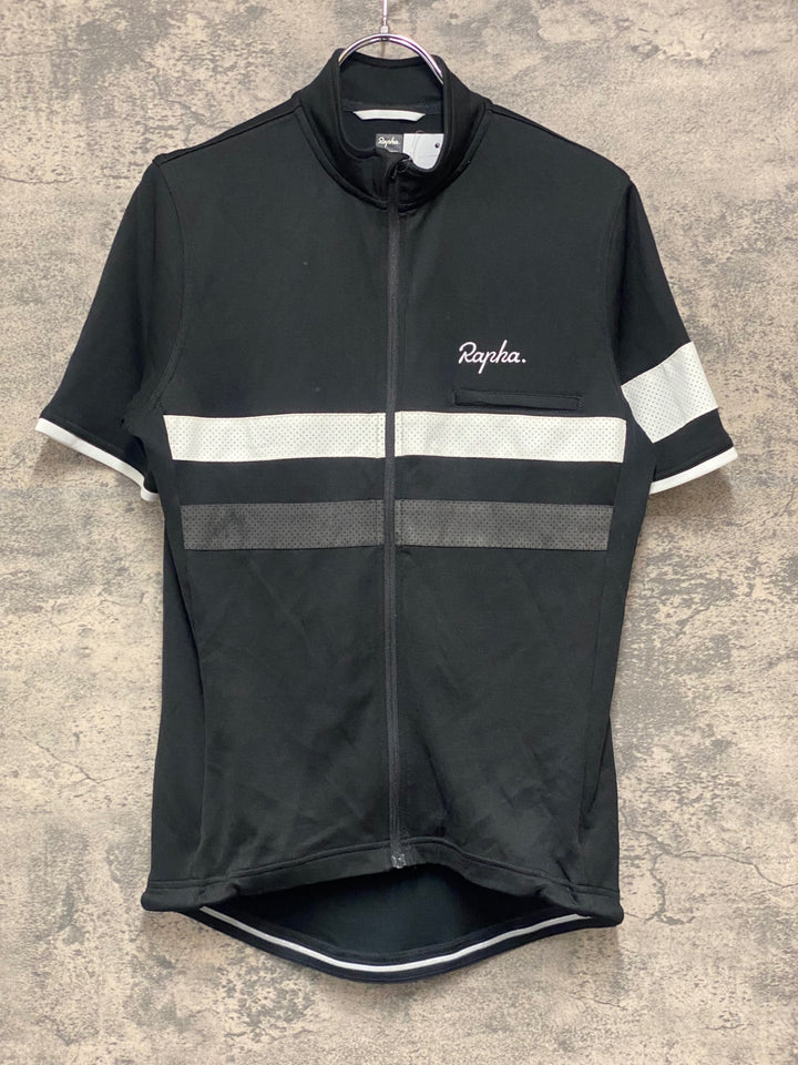 JM127 ラファ Rapha BREVET JERSEY 半袖 サイクルジャージ 黒 M ※ジッパー破損
