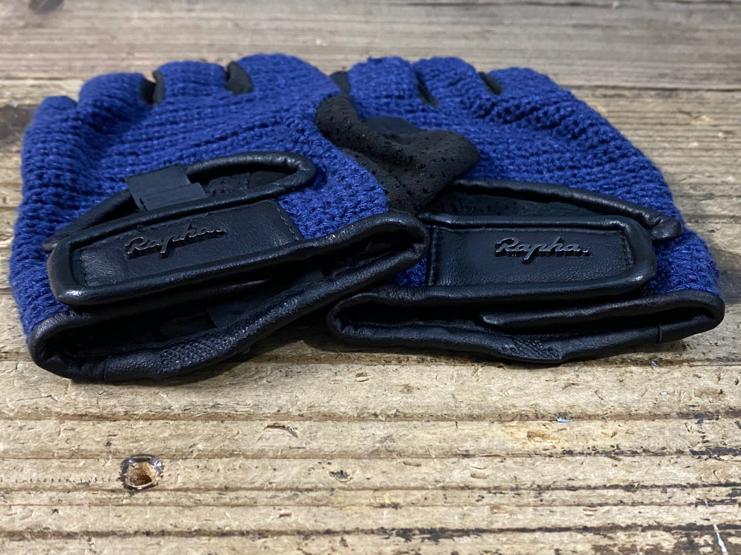 KH999 ラファ Rapha CLASSIC MITTS 指切り グローブ 紺 黒 ※サイズ不明