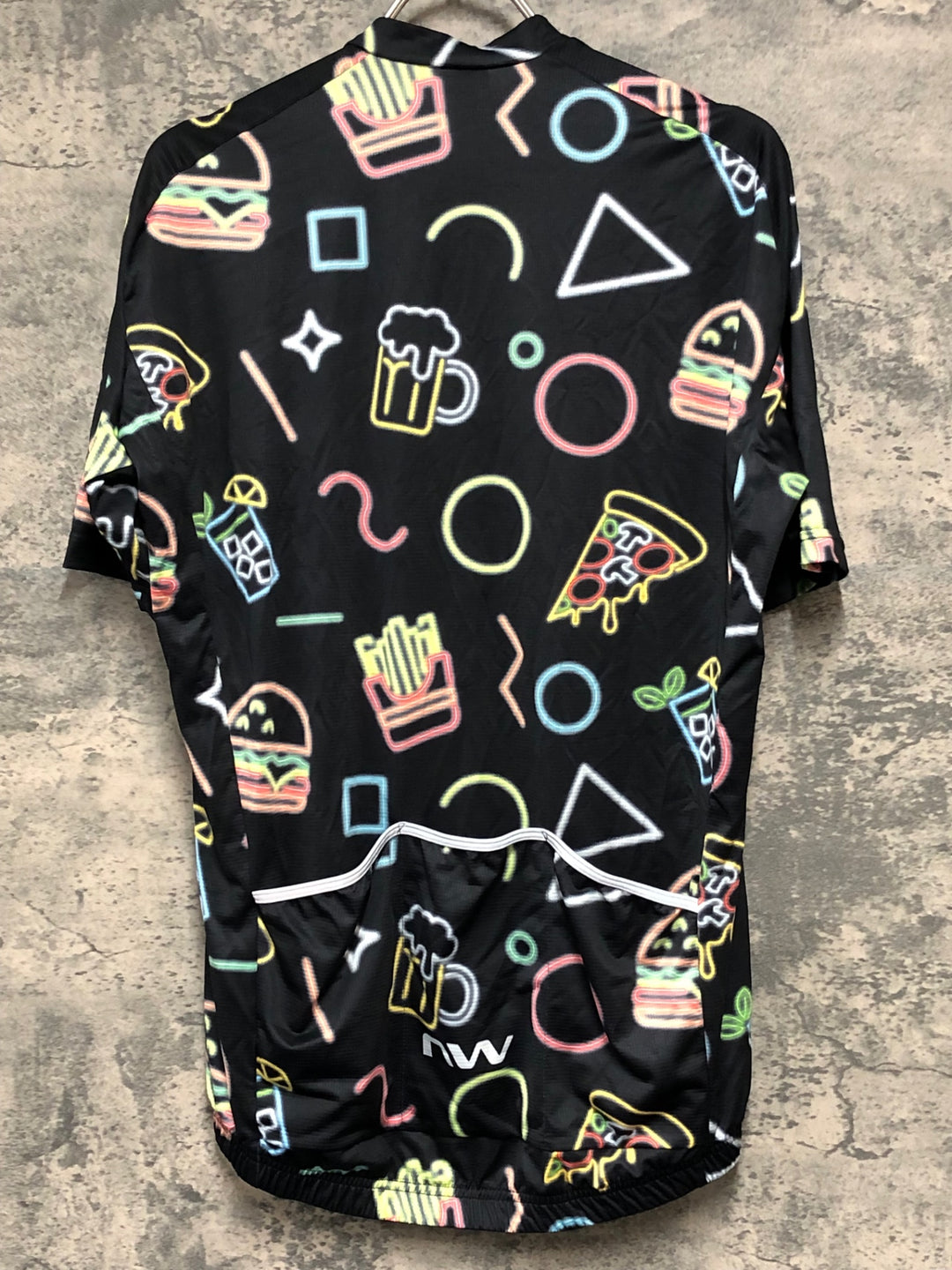 KD827 ノースウェーブ NORTHWAVE NEON PARTY JERSEY 半袖 サイクルジャージ 黒 L