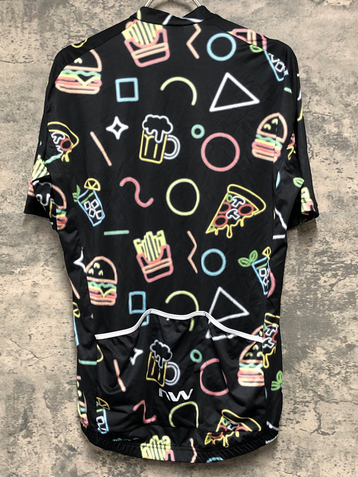 KD827 ノースウェーブ NORTHWAVE NEON PARTY JERSEY 半袖 サイクルジャージ 黒 L
