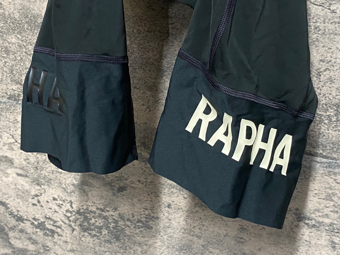 JM521 ラファ Rapha PRO TEAM BIB SHORTS Ⅱ LONG ビブショーツ 黒 黄緑 M ※パッド擦れ