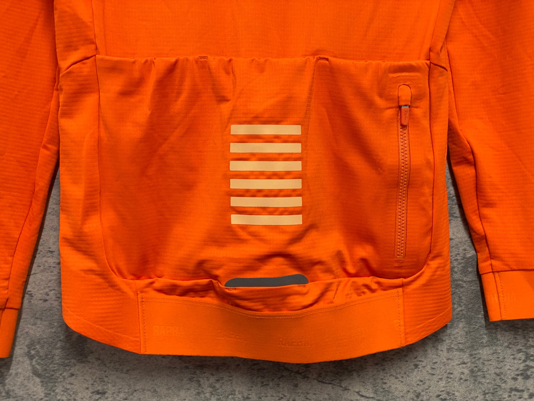 JE243 ラファ Rapha PRO TEAM LONG SLEEVE JERSEY 長袖 サイクルジャージ オレンジ XS 裏起毛