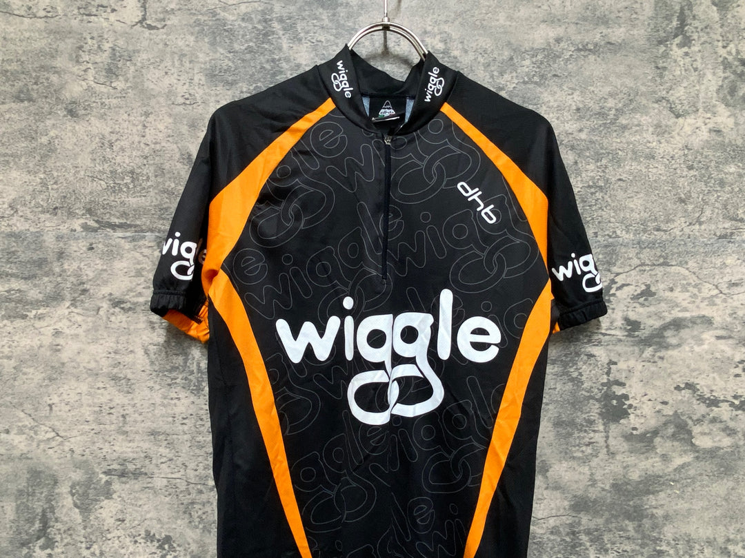 KF479 dhb ハーフジップ 半袖 サイクルジャージ 黒 オレンジ S Wiggle