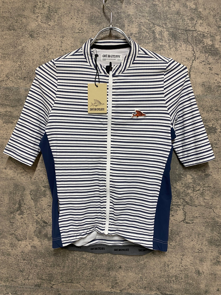 KS220 カフェドシクリステ cafe du cycliste ROMY 半袖 サイクルジャージ 白青 S