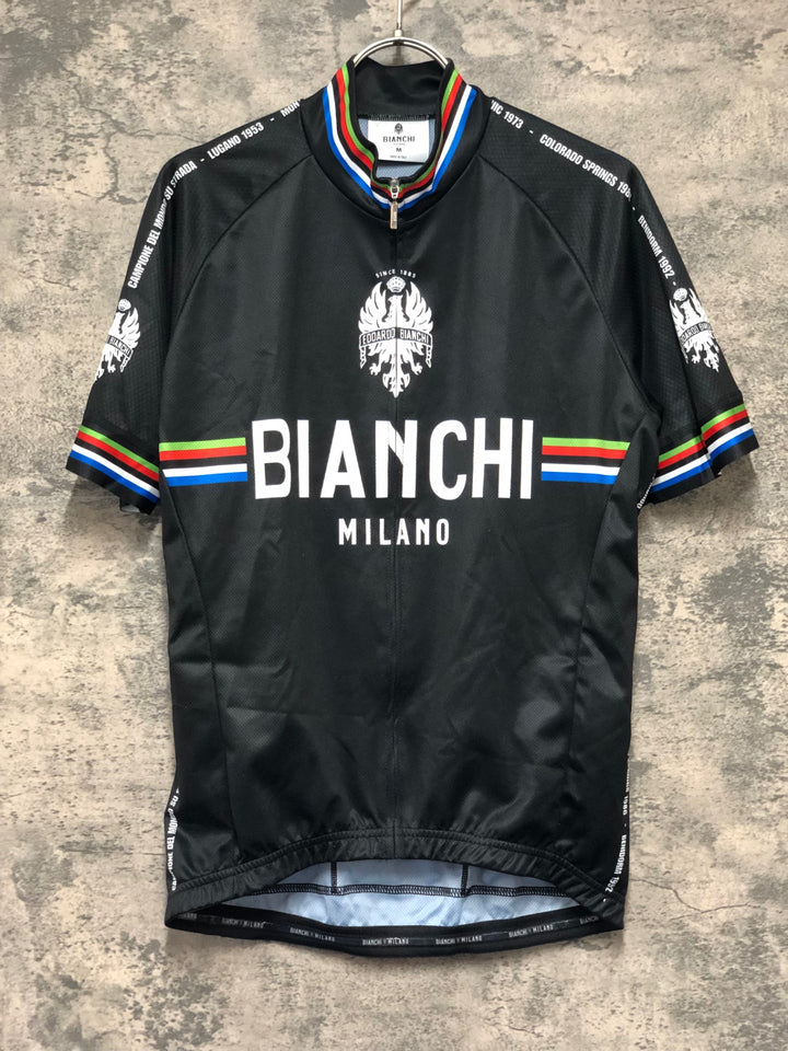 KK096 ビアンキ BIANCHI 半袖 サイクルジャージ 黒 M