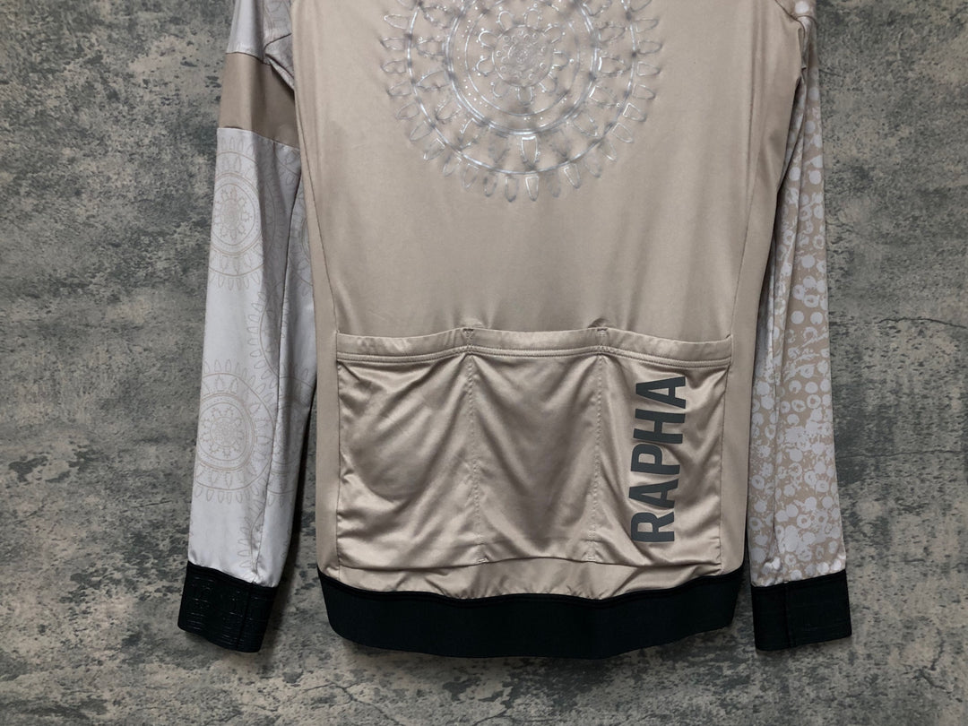 JO807 ラファ Rapha PRO TEAM LONG SLEEVE TRAINING JERSEY 長袖 サイクルジャージ ベージュ S