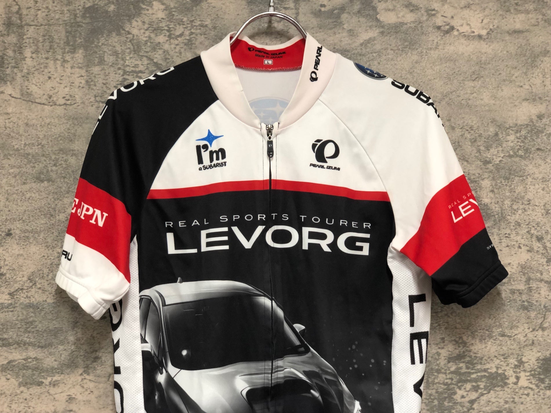 KE192 パールイズミ PEARL iZUMi 半袖 サイクルジャージ 白黒 L SUBARU