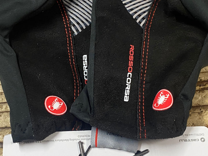 JT746 カステリ CASTELLI ロッソコルサ ROSSOCORSA 長指 裏起毛 ウィメンズ サイクルグローブ 黒 M
