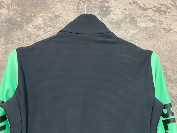 JO261 ブラックシープ BLACKSHEEP THERMAL JERSEY 長袖 サイクルジャージ 紺 黄緑 S 裏起毛