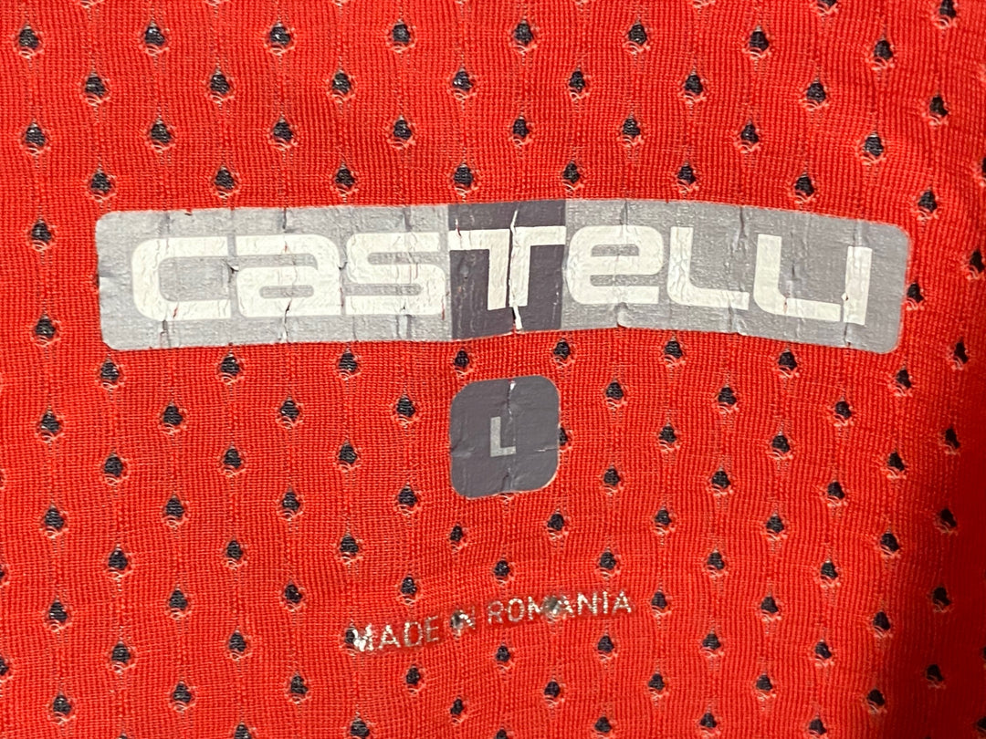 KB228 カステリ CASTELLI ロッソコルサ ROSSO CORSA PREMIO ビブショーツ グレー L ※ほつれ