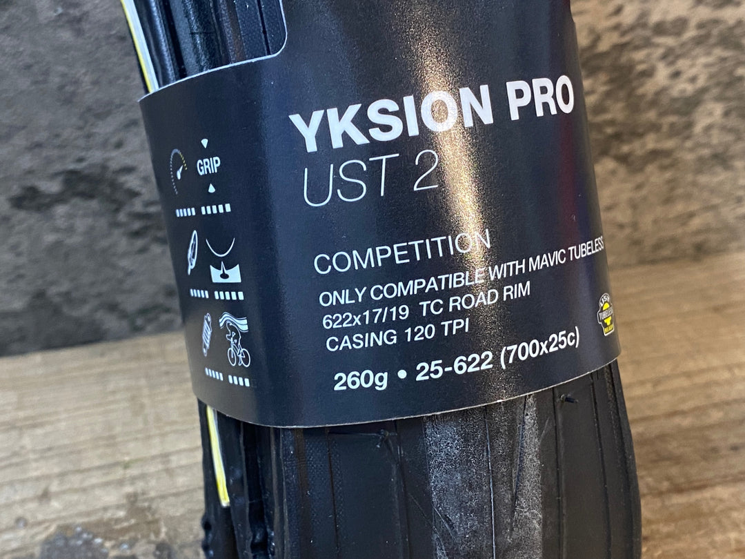 JU891 マビック MAVIC YKSION PRO UST 2 チューブレスレディ タイヤ 黒 700x25C 2本セット 未使用
