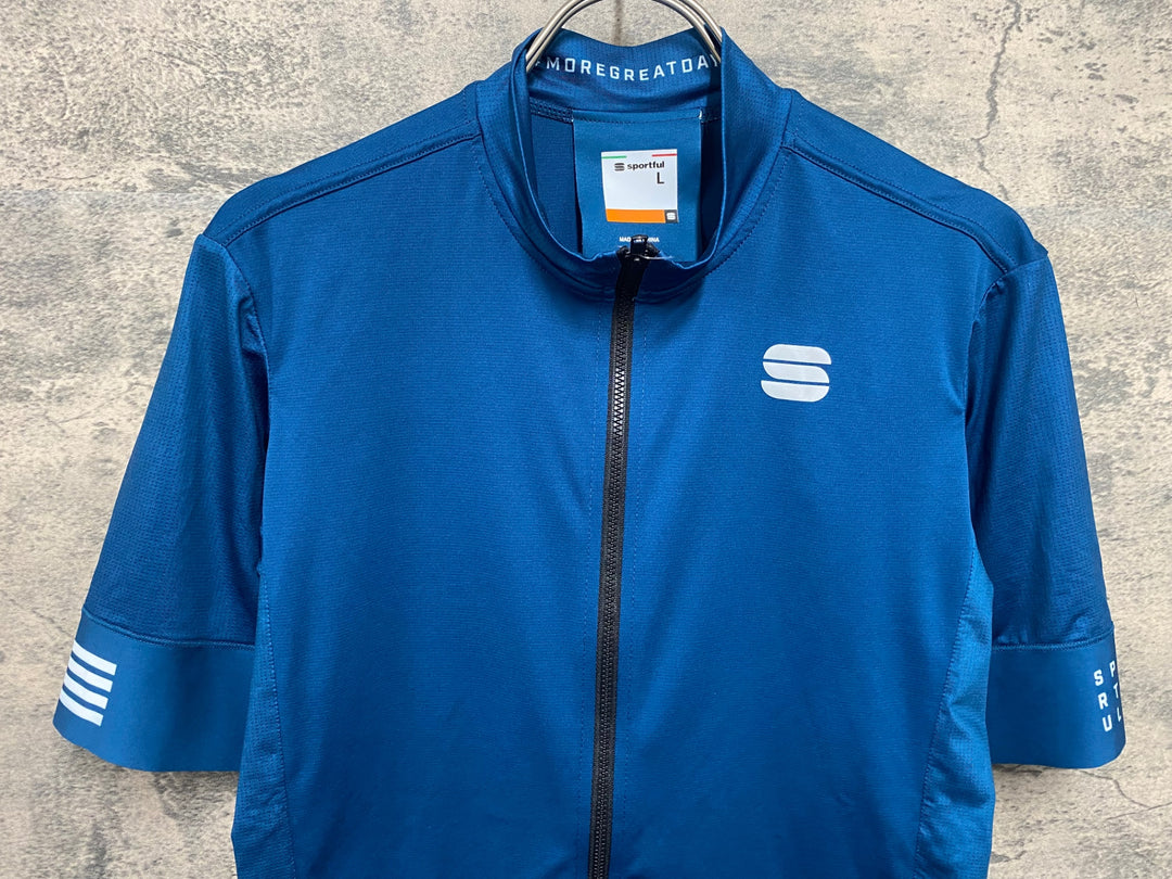 KG697 スポーツフル Sportful 半袖 サイクルジャージ 青 L ※ほつれあり