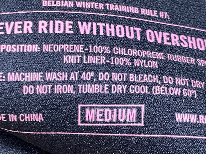 JZ548 ラファ Rapha NEVER RIDE WITHOUT OVERSHOES シューズウォーマー 黒 M