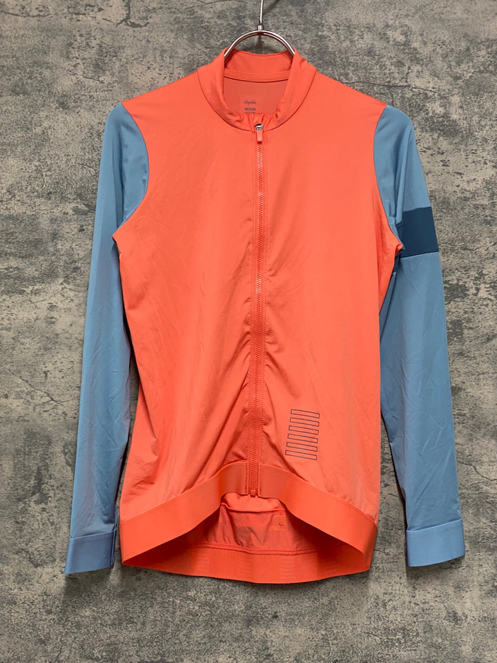KC760 ラファ Rapha LONGSLEEVE JERSEY 長袖 サイクルジャージ オレンジ 水色 M