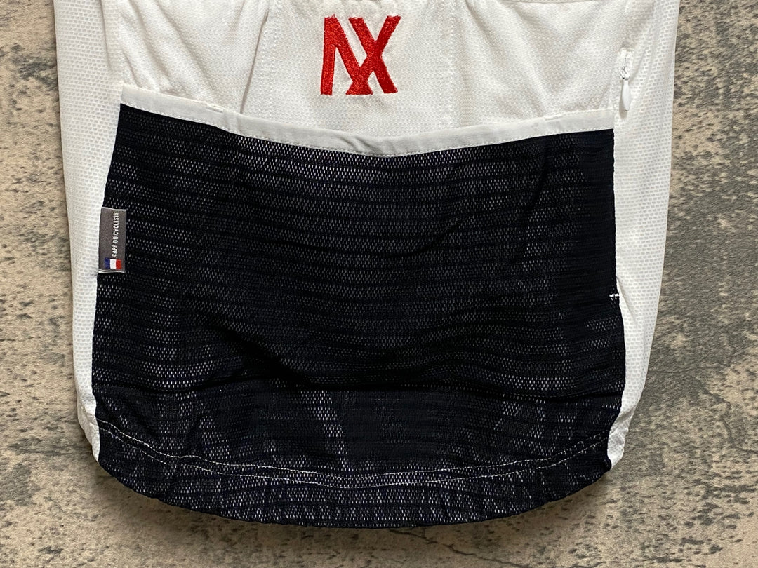 JR930 カフェドシクリステ CAFE DU CYCLISTE AUDAX 半袖 サイクルジャージ 白 ボーダー XS