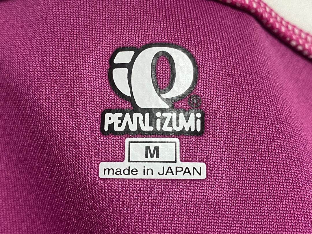KD219 パールイズミ PEARL iZUMi UVロングスリーブジャージ 半袖/長袖 着脱式 サイクルジャージ M 赤紫 一部生地傷み