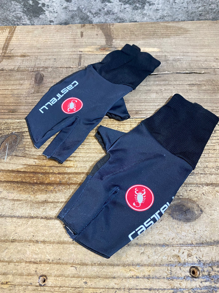 KF415 カステリ CASTELLI ロッソコルサ ROSSO CORSA 指切 グローブ 黒 S