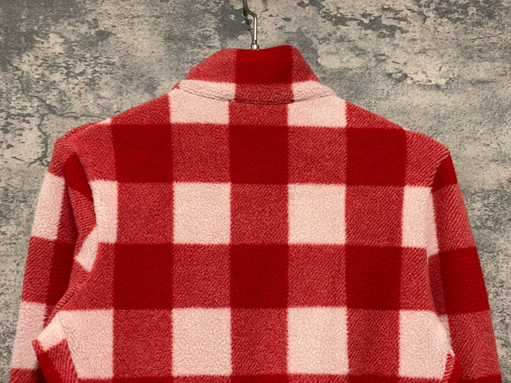 KA838 カフェドシクリステ CAFE DU CYCLISTE SOLANGE NEW CHECK WOMAN 長袖 サイクルジャケット 赤ピンク XS フリース