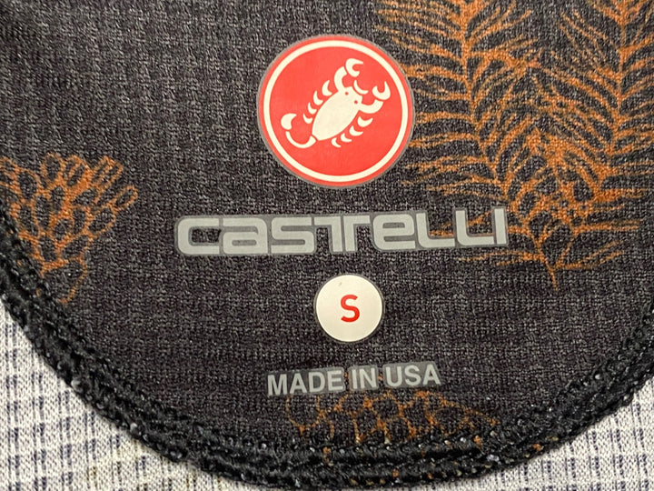 JZ532 カステリ CASTELLI 半袖 サイクルジャージ 黒 オレンジ S polen