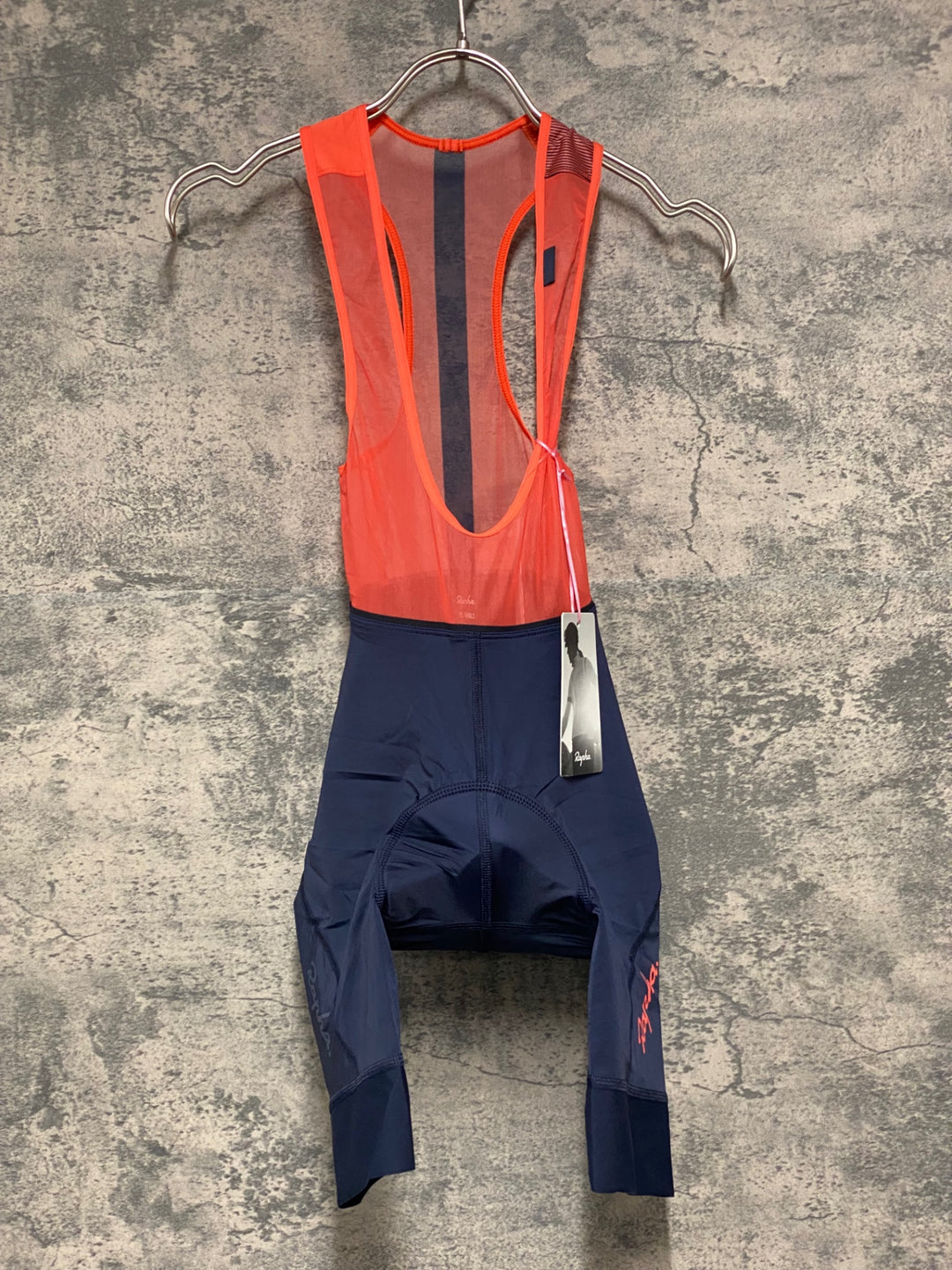 JE266 ラファ Rapha SOUPLESSE FLYWEIGHT BIB SHORTS ビブショーツ ダークネイビー オレンジ レディース XXS