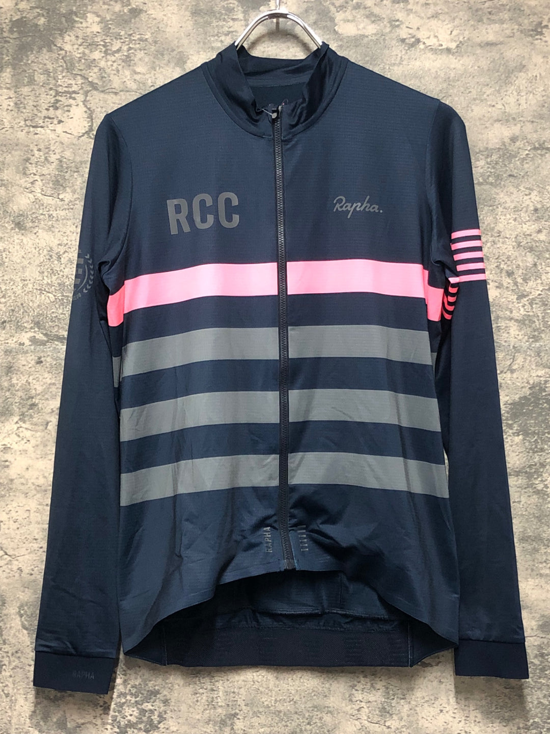 KN767 ラファ Rapha RCC PRO TEAM LONG SLEEVE JERSEY 長袖 サイクルジャージ 紺 L