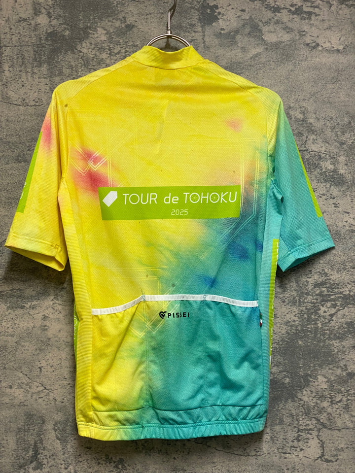 JQ799 ピセイ PISSEI 半袖 サイクルジャージ 黄 S TOUR de TOHOKU2025