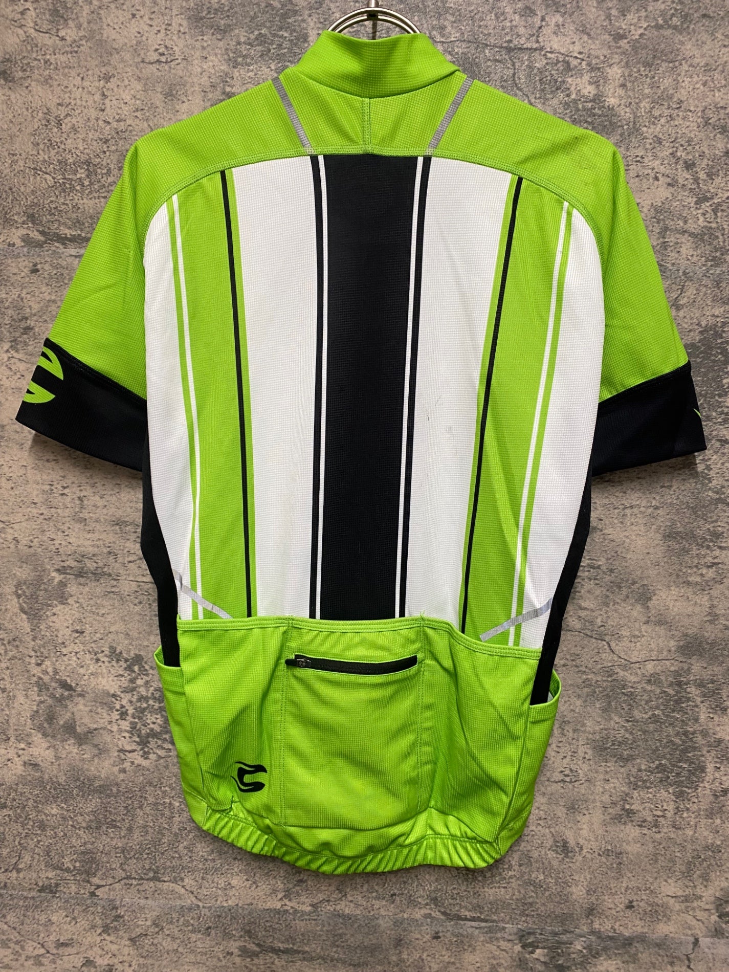 JS446 キャノンデール CANNONDALE 半袖 サイクルジャージ 緑 白 S/P