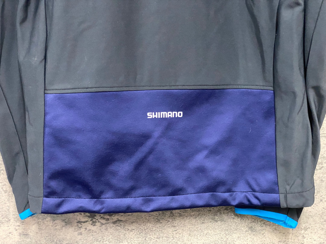 KB074 シマノ SHIMANO 長袖 サイクルジャケット 紺 M 裏起毛