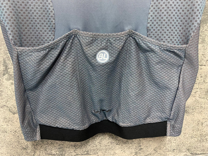 JQ132 バイシクルライン BICYCLE LINE 半袖 サイクルジャージ 白 グレー M メッシュ ※ほつれあり