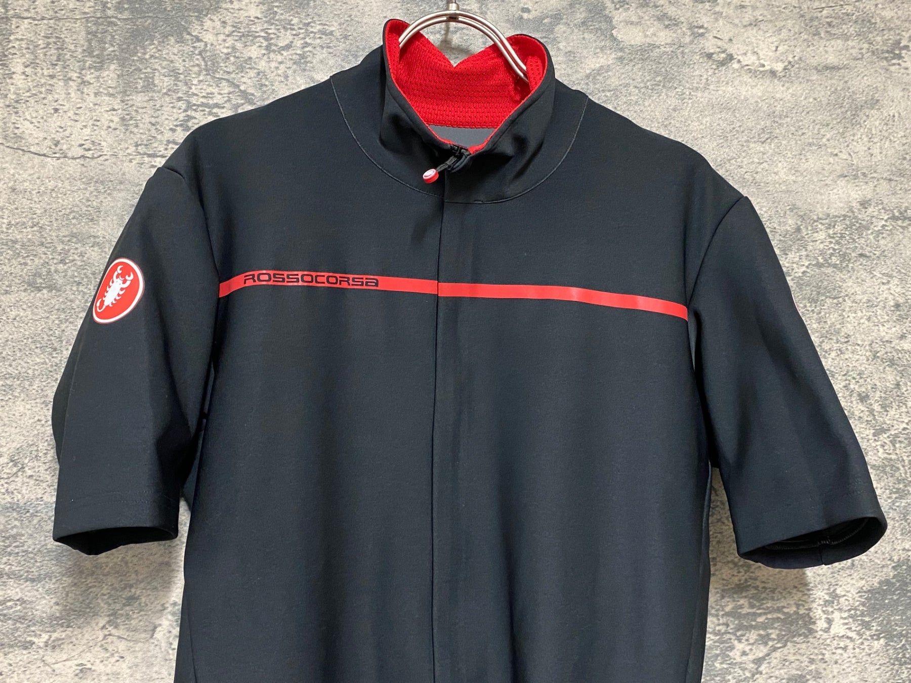 KB223 カステリ CASTELLI ROSSOCORSA 半袖 サイクルジャージ 黒 赤 S