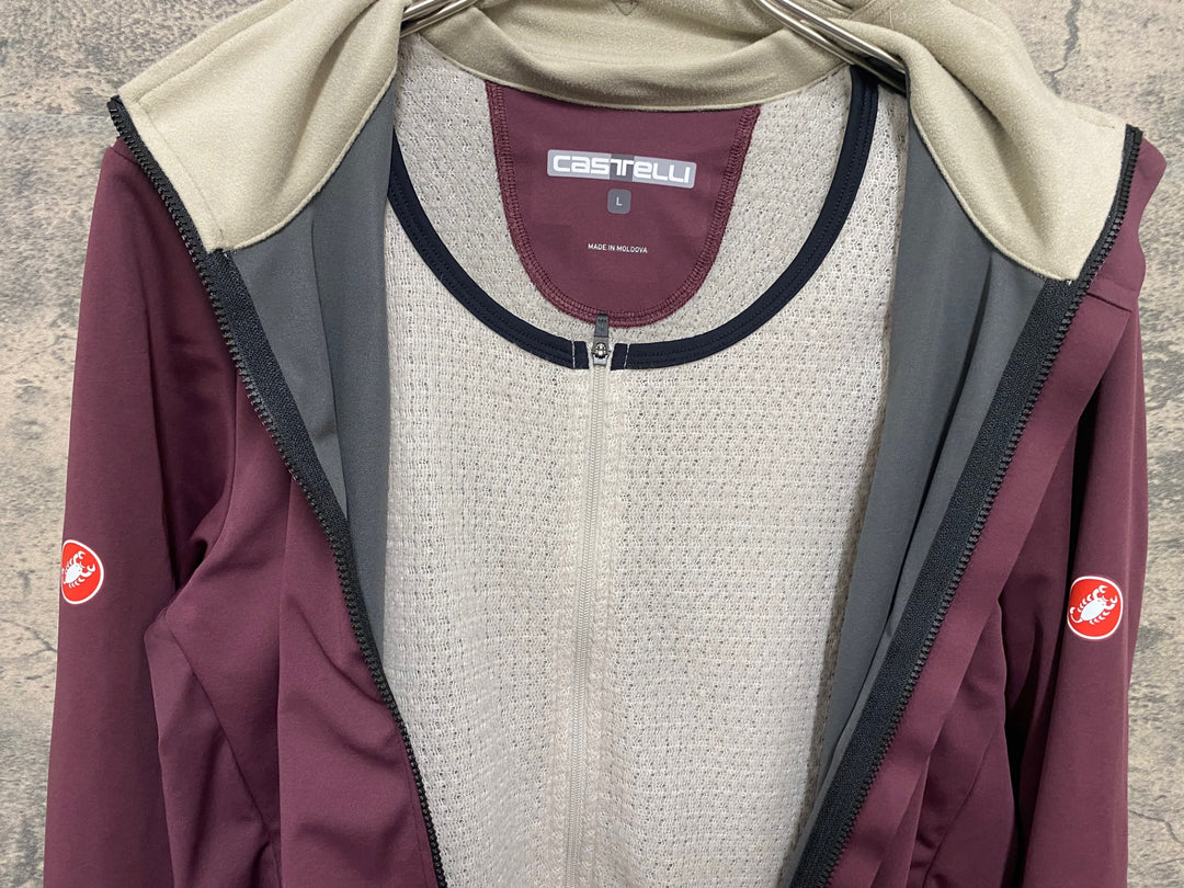 KG693 カステリ CASTELLI ALPHA 150 JACKET 長袖 サイクルジャケット ボルドー L 裏起毛