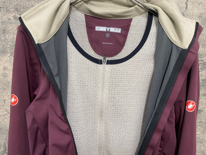 KG693 カステリ CASTELLI ALPHA 150 JACKET 長袖 サイクルジャケット ボルドー L 裏起毛