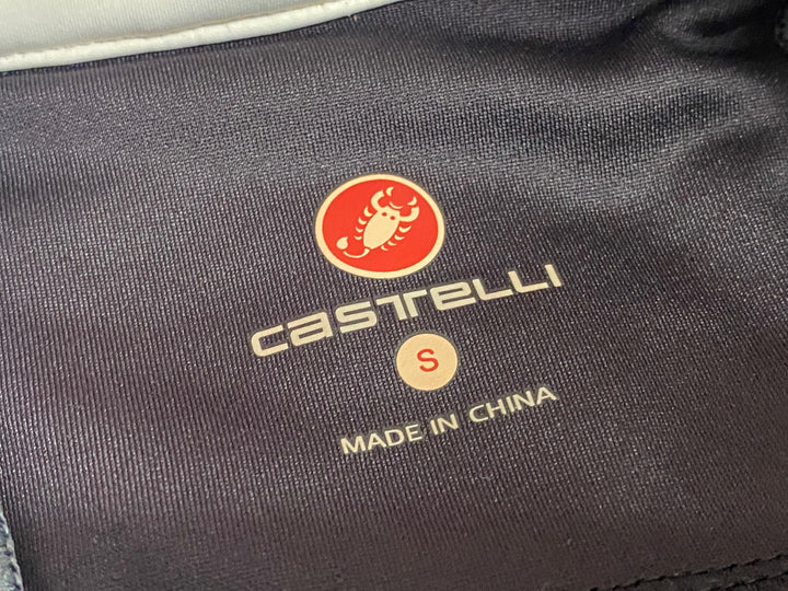 JW444 カステリ CASTELLI 長袖 サイクルジャケット 白 黒 S 裏起毛 GORE WINDSTOPPER