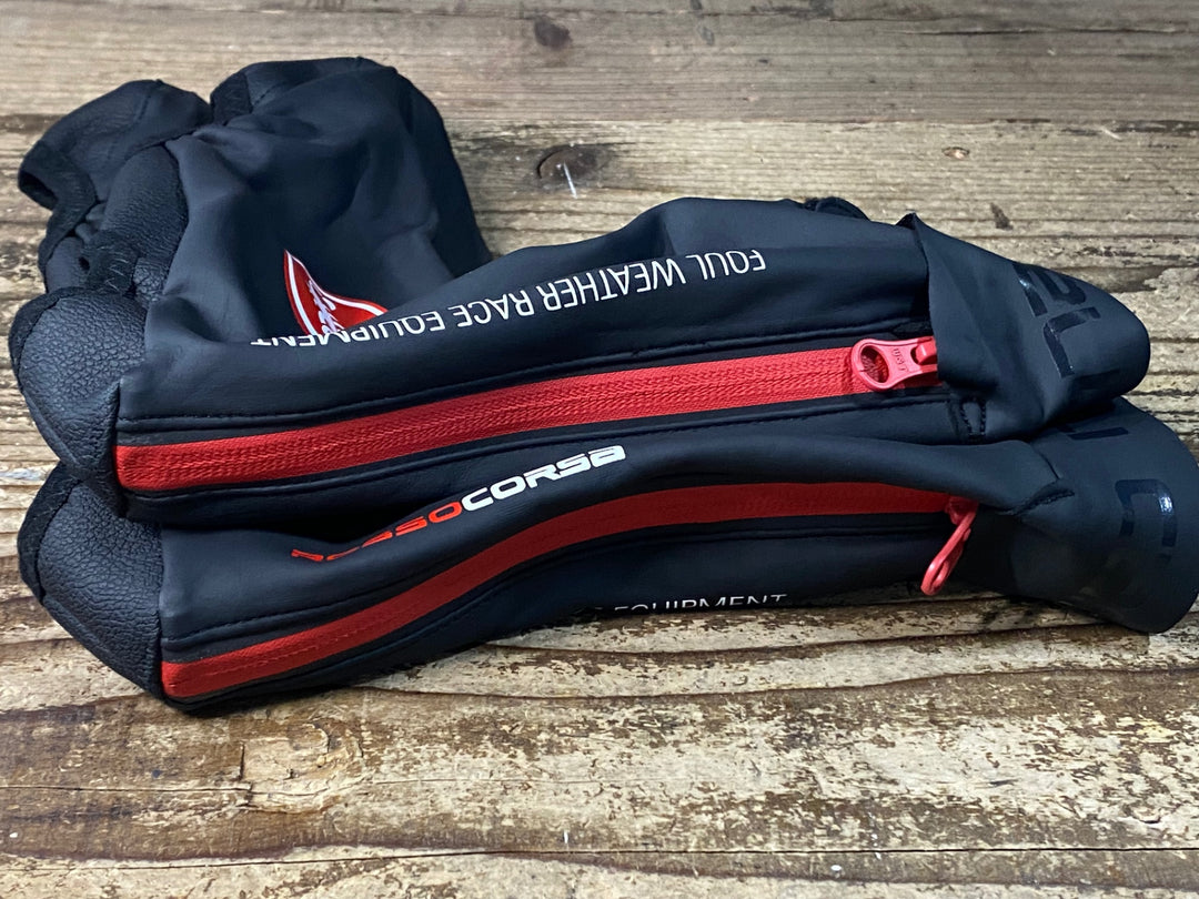 JO467 カステリ CASTELLI ROSSO CORSA シューズカバー 防水 M 黒