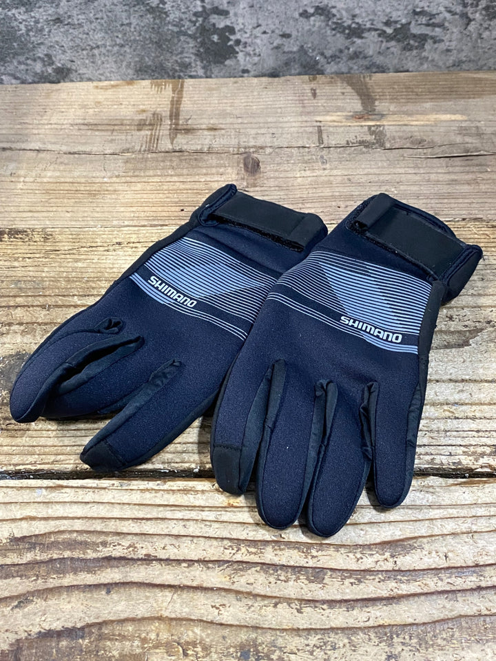 JU696 シマノ SHIMANO 長指 グローブ 黒 M 裏起毛