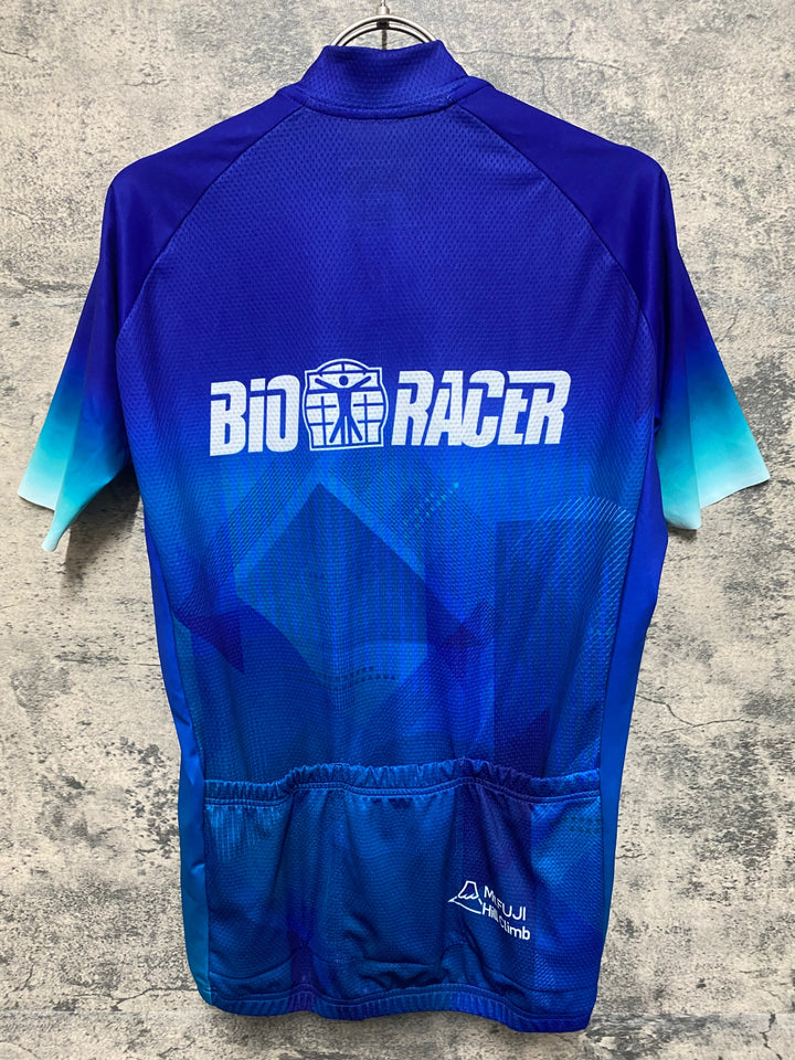 JS090 ビオレーサー BIORACER 半袖 サイクルジャージ 青 4/L Mt.FUJI Hill Climb