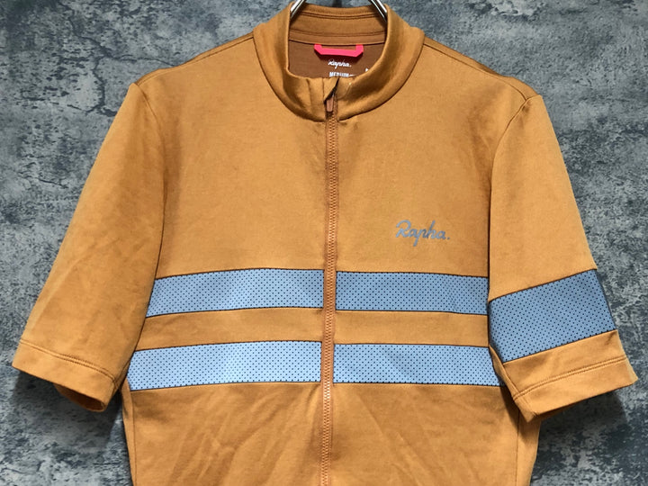 KL395 ラファ Rapha MEN'S BREVET JERSEY 半袖 サイクルジャージ オレンジ M ※日焼け汚れ