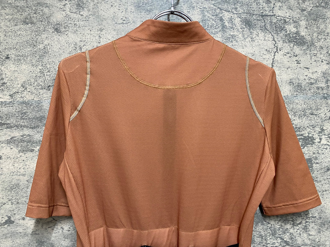 KS224 カフェドシクリステ cafe du cycliste AUDAX 半袖 サイクルジャージ 茶 S
