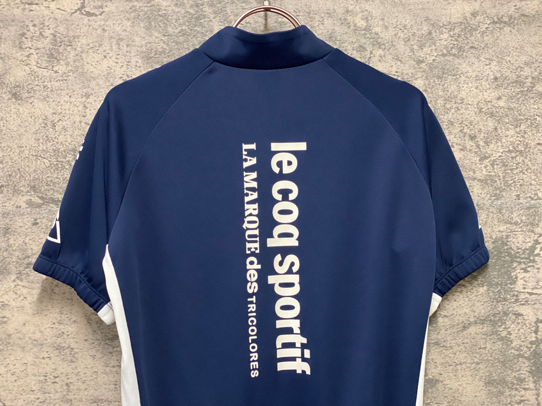 KI223 ルコックスポルティフ le coq sportif 半袖 サイクルジャージ 紺 M