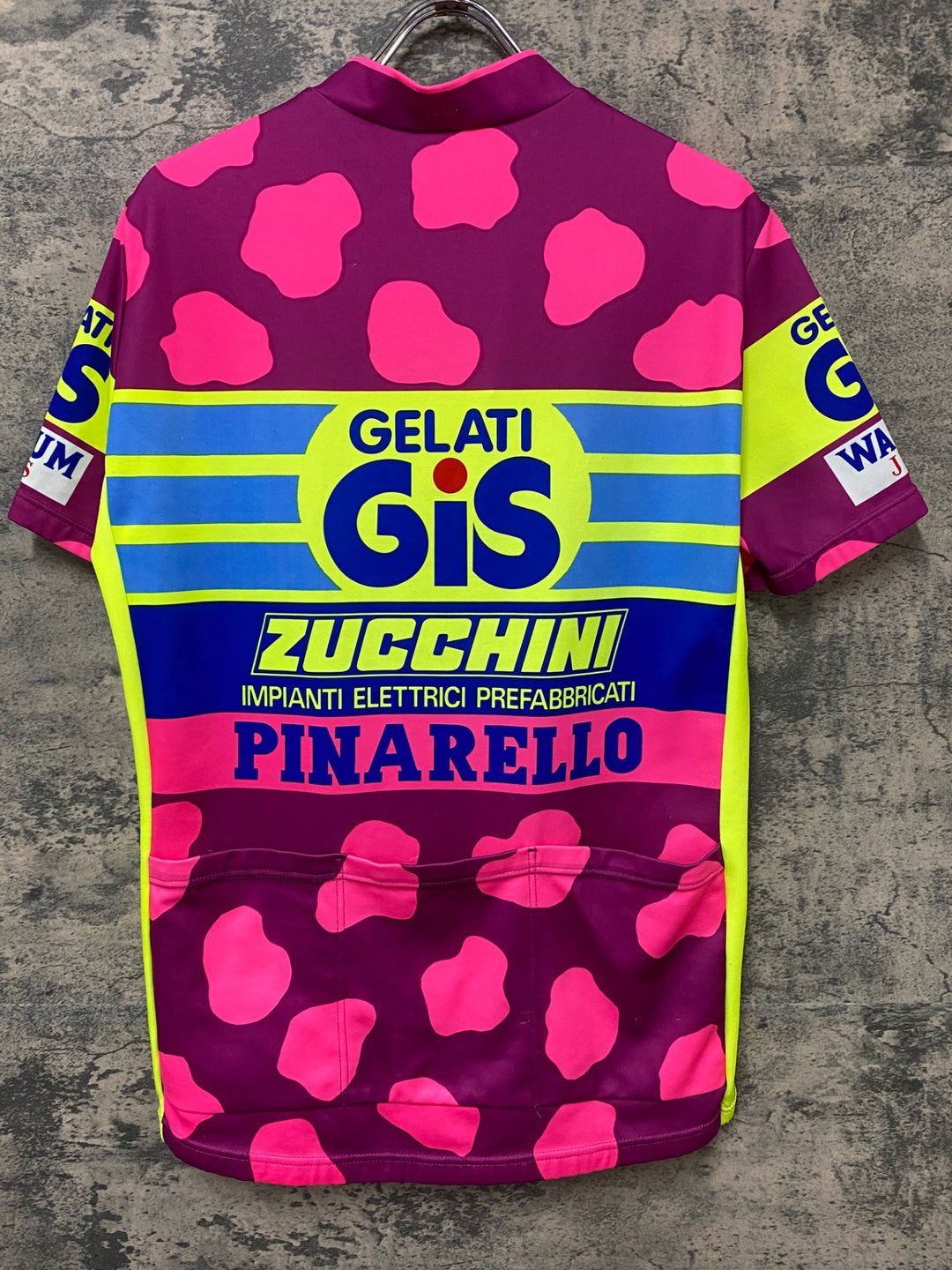 KO365 GIS GELATI 半袖 サイクルジャージ 黃 ピンク XL ハーフジップ