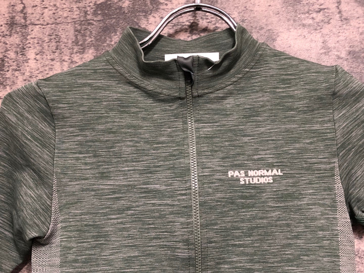 JF705 パスノーマルスタジオ PAS NORMAL STUDIOS Men's Escapism Knit Jersey 半袖サイクルジャージ 緑 XS