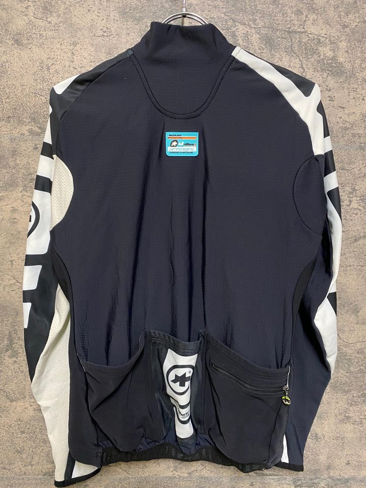 JR134 アソス ASSOS iJ.tiBuru.4 長袖 サイクルジャージ 白 黒 L 裏起毛