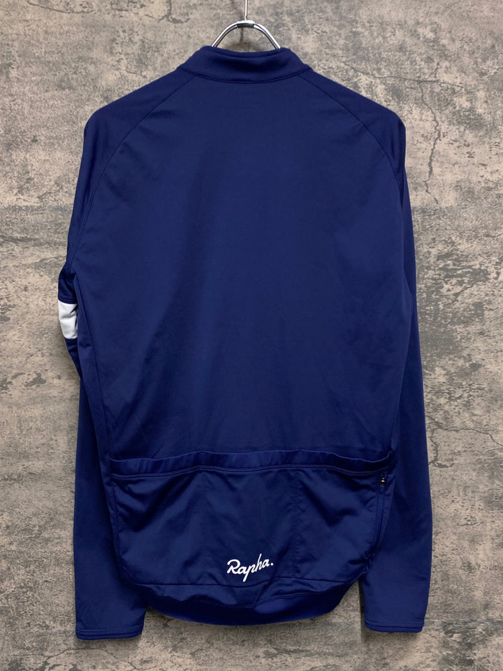 JW520 ラファ Rapha CORE LONG SLEEVE JERSEY 長袖 サイクルジャージ ネイビー XL 裏起毛