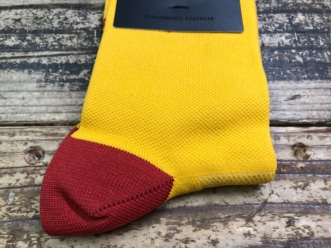 JH567 ラファ Rapha LOGO SOCKS サイクルソックス 黄 赤 S
