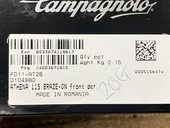 JS210 カンパニョーロ CAMPAGNOLO ATHENA FD11-AT2B ATHENA 11S BRAZE-ON FRONT SILVER フロントディレイラー